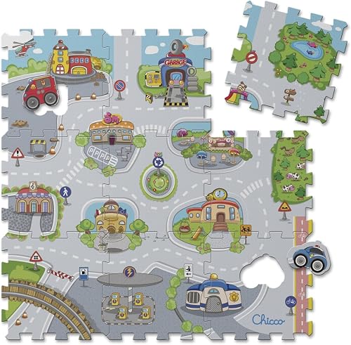Chicco 00007163000000 - Puzzle Matten City, 9-teilig