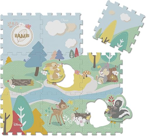 Chicco 00009307000000 Disney Bambi Spielmatte 9-teilig, mehrfarbig