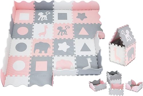 Moby-System Baby Spielmatte, Puzzlematte 150 x 150 cm - Schadstofffreie Krabbeldecke für Baby, Geruchlos &…