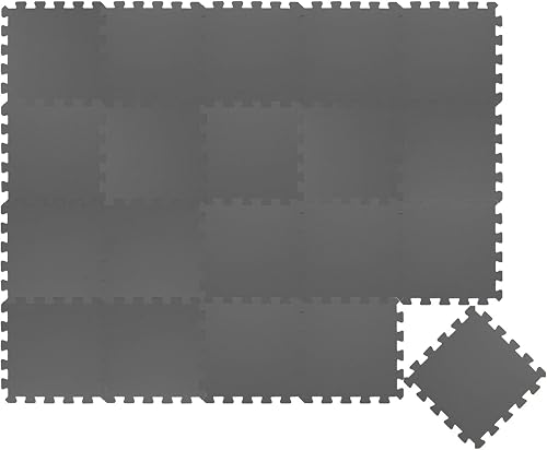 LittleTom Spielmatte 18 Teile Baby Puzzlematte Grau - 30x30 cm Krabbelmatte Bodenmatte Kinder - Puzzle Tepp…
