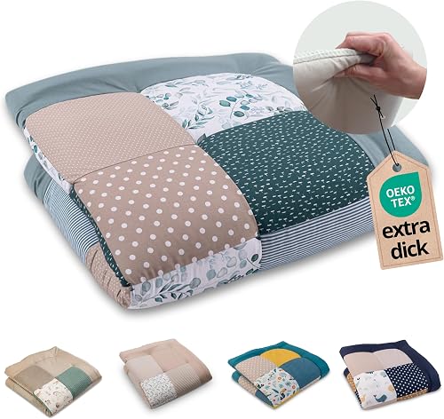 ULLENBOOM Krabbeldecke für Baby 100x100 cm - Dick und weich gepolstert | Außenmaterial: 100% Baumwolle, All…