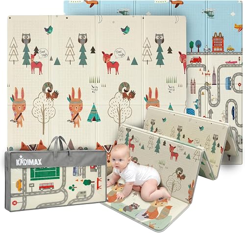 Krabbelmatte Baby &amp; Kinder 200x180x1 cm – Faltbare Spielmatte/Spielteppich, BPA- &amp; schadstofffrei,…