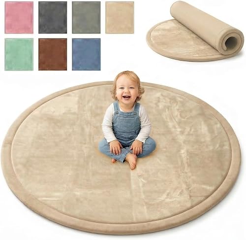 BabybeFun Krabbelmatte Baby - kuschelig weich - 3cm Dicke Spielmatte - schützt vor Stößen - Teppich Kinderz…