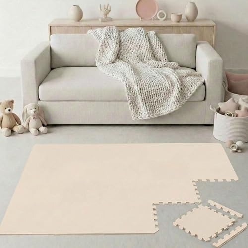 LittleTom Spielmatte Baby Puzzlematte mit Rand - 18 Matten je 30x30 cm Krabbelmatte 180x90 cm Bodenmatte Ki…