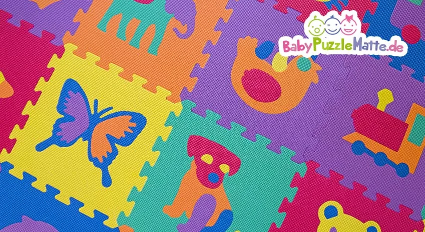 Teile einer Puzzlematte ohne Schadstoffe für Kinder und Babys