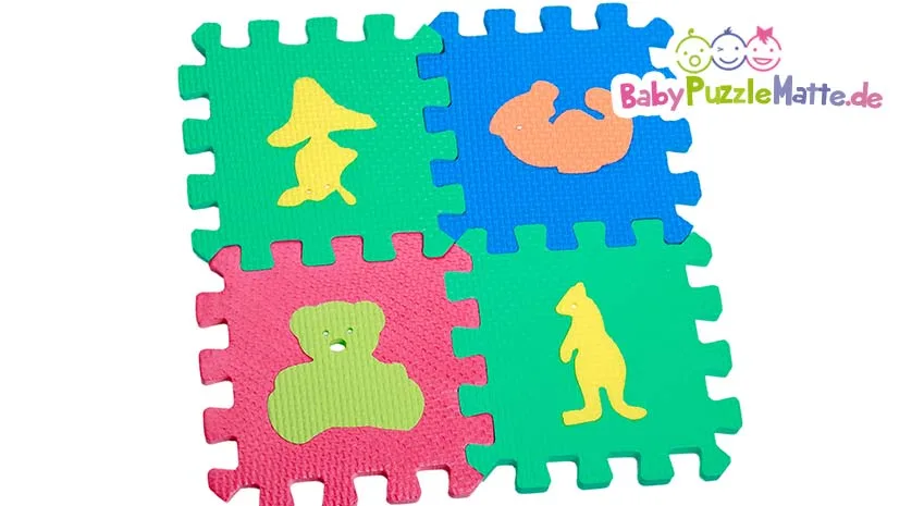 Eine Spielmatte für Kinder und Babies als Puzzlematte Tiere Motiv